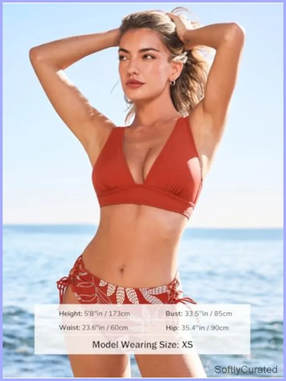 CUPSHE Bikini Set for Women Two Piece Swimsuit V Neck Triangle Top Wide Straps